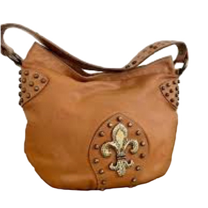 Bridget Shuster Vintage Cognac Leather Hobo Shoulder Bag